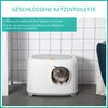 PawHut Katzentoilette mit Haube Katzenklo mit Gitterboden Produktbild-Vorschau 5