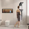 A woman in a towel is standing in a modern bathroom, about to step into a shower. Náhľad obrázku produktu