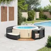 vidaXL Whirlpool-Umrandung Schwarz Poly-Rattan und Produktbild-Vorschau 3