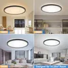 A collage of four images showing a ceiling light in different room settings and lighting conditions. Produktbild-Vorschau