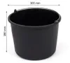 A black bucket with dimensions indicated by measurement lines and text. Náhľad obrázku produktu