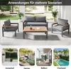 Merax Gartenlounge Set 4-tlg. Balkonmöbel Set mit Kissen Produktbild-Vorschau 3