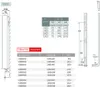 A technical drawing and specification table for a radiator. Produktbild-Vorschau