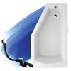 Wanna Akrylowa Zestaw 3w1 Asymetryczna 160x90 Prawa Biała, Podgląd zdjęcia produktu 2
