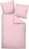 A pink duvet cover and two pillowcases are laid out on a white background. Produktbild-Vorschau