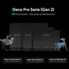A marketing image showcasing different sizes of the XPPen Deco Pro series graphics tablets, with stylized illustrations of a bird and a dog. Anteprima dell’immagine prodotto
