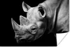 MuchoWow® Poster Tiere - Nashorn - Schwarz - Weiß - Porträt Produktbild-Vorschau 1
