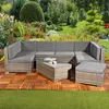 Mucola Lounge Set Polyrattan Meuble de jardin en rotin Voir les images du produit 17
