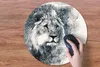 MuchoWow® Mauspad Mousepad Löwe - Zeitung - Blau 50x50 cm - Produktbild-Vorschau 3