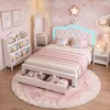 INONEFT Lit princesse 140x200 cm, lit pour enfant, lit Voir les images du produit 2