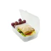 A clear, well-lit studio shot of an open lunchbox containing a sandwich and grapes, set against a plain white background. Anteprima dell’immagine prodotto