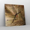 Wanduhr - Quadrat - Glasuhr - Blatt Gold Pflanze - 30x30cm Produktbild-Vorschau 4
