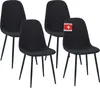 A set of four black dining chairs. Produktbild-Vorschau