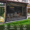 A covered patio area with outdoor furniture, protected by a clear tarp. Produktbild-Vorschau