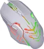 A white gaming mouse with colorful LED lighting. Produktbild-Vorschau