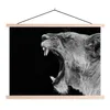 MuchoWow® Textilposter Tiere - Löwe - Schwarz - Weiß - Produktbild-Vorschau 1