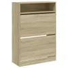 vidaXL Botník se 2 záklopkami dub Sonoma 80x34x116 cm Náhled obrázku produktu 1