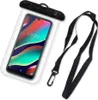 A waterproof phone case with a lanyard is shown against a white background. Produktbild-Vorschau