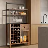 A kitchen cabinet with a wine rack and glass holders, a drawer, and shelves, set in a modern kitchen environment. Podgląd zdjęcia produktu