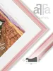 A framed picture of a canyon with a profile of the frame and its dimensions. Produktbild-Vorschau