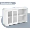 COSTWAY Kredens, szafka kuchenna z przesuwanymi szklanymi Podgląd zdjęcia produktu 3