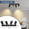 ZMH reflektor sufitowy 4 płomienie czarne spoty sufitowe Podgląd zdjęcia produktu 2