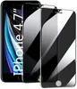 Three iPhone screen protectors are displayed in front of an iPhone. Produktbild-Vorschau
