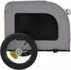 vidaXL Remorque pour vélo Chiens Jaune et gris Tissu Oxford Voir les images du produit 6