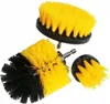 Three cleaning brushes with yellow bristles and black bases, attached to metal shafts. Voir les images du produit