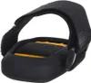 A close-up studio shot of a black and yellow shoe cover. Voir les images du produit