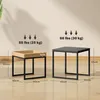Two side tables are shown, with dimensions and weight capacities indicated by text and arrows. Náhľad obrázku produktu