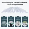 An image showing various types of shower door seals and their applications. Produktbild-Vorschau