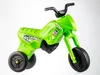 A green toy motorcycle is shown against a white background. Voir les images du produit