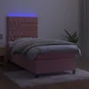 vidaXL Boxspringbett mit Matratze & LED Rosa 90x200 cm Samt Produktbild-Vorschau 4