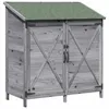 vidaXL Tuinhuis, grijs, 106 x 56 x 113,5 cm, massief hout Productafbeelding-voorbeeld 1