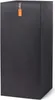 A tall, rectangular black planter with an orange tag attached to the top. Produktbild-Vorschau
