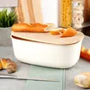 Spaziosa scatola per il pane color crema con tagliere in Anteprima dell’immagine prodotto 2