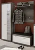 Garderobe Set 3-teilig "Shawn" weiß Hochglanz und Produktbild-Vorschau 1