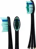 Three black toothbrush heads with teal and blue bristles are displayed against a white background. Podgląd zdjęcia produktu