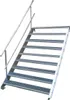 A metal staircase with a handrail against a white background. Produktbild-Vorschau