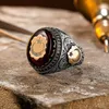 Männlicher Ring, Persönlichkeit, handgraviertes Muster, Produktbild-Vorschau 7