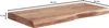 A wooden shelf with a live edge, showing dimensions. Náhled obrázku produktu