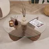 Glas-Couchtisch "Liya" 90 x 90 x 30 cm - Nussbaum Produktbild-Vorschau 5