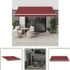 The Living Store Markise Automatisch mit LED Weinrot Produktbild-Vorschau 1
