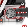 A close-up view of the internal mechanism of a chainsaw, showing the chain, sprocket, and part of the engine. Produktbild-Vorschau