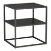 A black metal side table with two shelves, shown against a white background. Náhled obrázku produktu