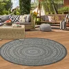 Tapis rond d'extérieur à motifs ethniques - Anthracite et Voir les images du produit 1