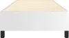 A white box spring bed frame with wooden slats and black legs, shown from the front. Produktbild-Vorschau