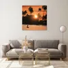 Bilder auf glas - Palme Fluss Sommer - 70x70cm - Glasbilder Produktbild-Vorschau 7