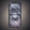 A smartphone with a screen protector is shown against a gradient background. Produktbild-Vorschau